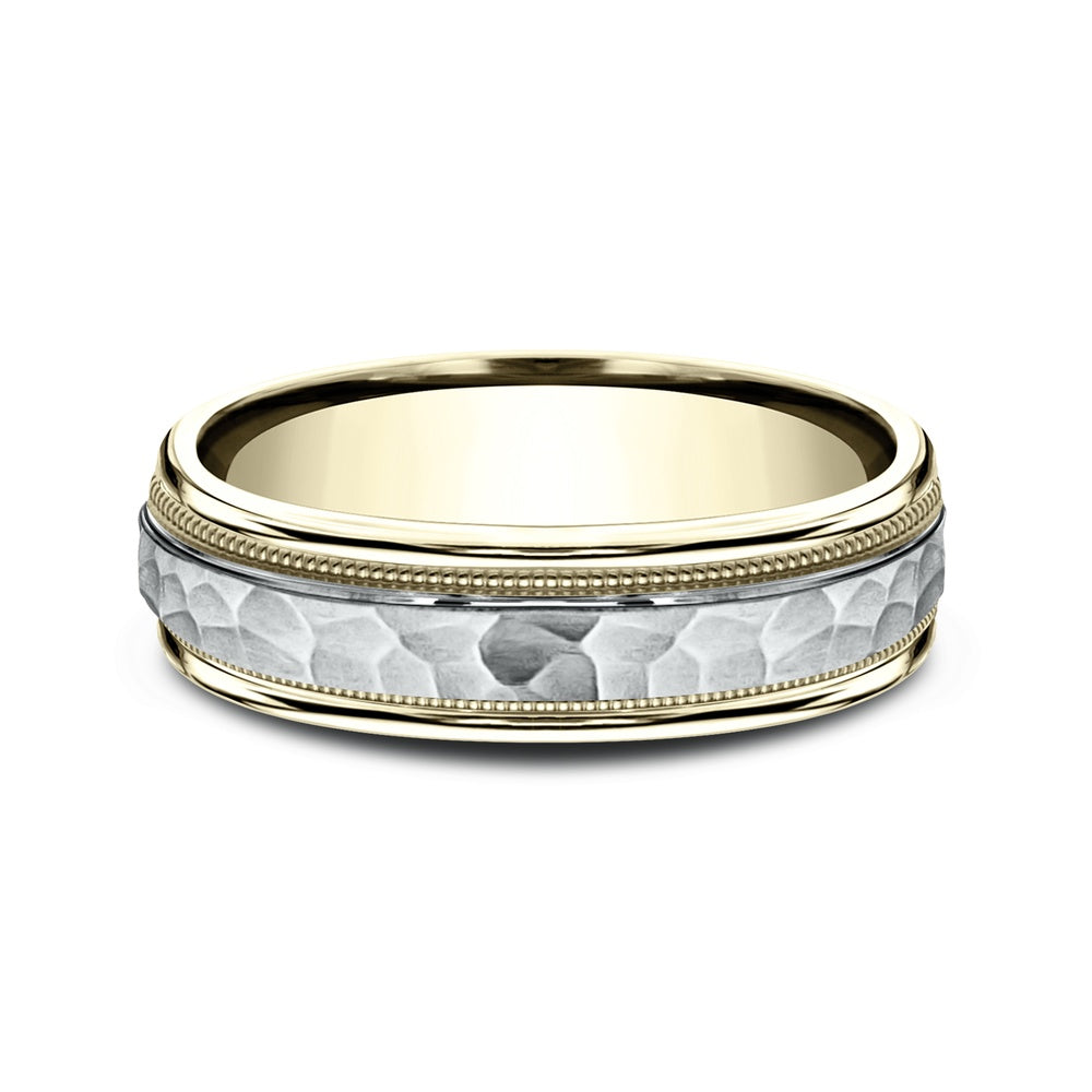 The Baxter Men's Wedding Band in 14K Yellow and White Gold - 6mm Width by Benchmark