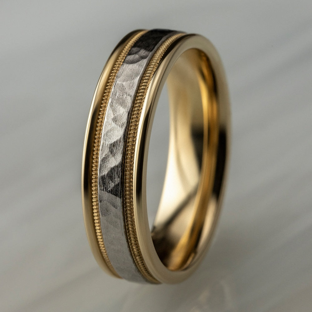 The Baxter Men's Wedding Band in 14K Yellow and White Gold - 6mm Width by Benchmark
