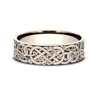 The Bergen Men's Wedding Band in 14K Rose Gold - 7mm Width by Benchmark
