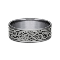 The Bergen Men's Wedding Band in Grey Tantalum and Grey/Black Titanium - 7.5mm Width by Tantalum