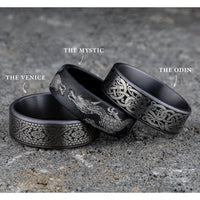 The Bergen Men's Wedding Band in Grey Tantalum and Grey/Black Titanium - 7.5mm Width by Tantalum