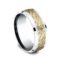 The Bering Men's Wedding Band in 14K White and Yellow Gold - 8mm Width by Benchmark