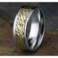 The Bering Men's Wedding Band in 14K White and Yellow Gold - 8mm Width by Benchmark