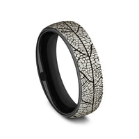 The Berkshire Men's Wedding Band in Grey/Black Titanium - 6.5mm Width by Forge