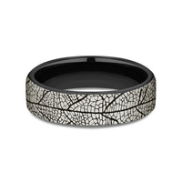 The Berkshire Men's Wedding Band in Grey/Black Titanium - 6.5mm Width by Forge