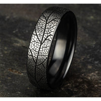 The Berkshire Men's Wedding Band in Grey/Black Titanium - 6.5mm Width by Forge