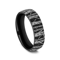 The Birch Men's Wedding Band in Grey/Black Titanium - 6.5mm Width by Brook and Branch