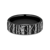 The Birch Men's Wedding Band in Grey/Black Titanium - 6.5mm Width by Brook and Branch