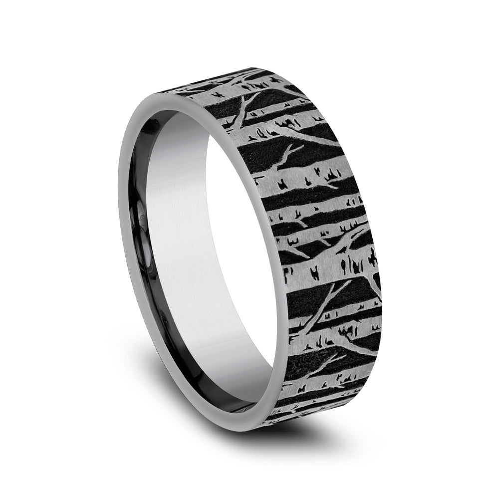 The Birch Men's Wedding Band in Grey Tantalum - 7mm Width by Brook and Branch