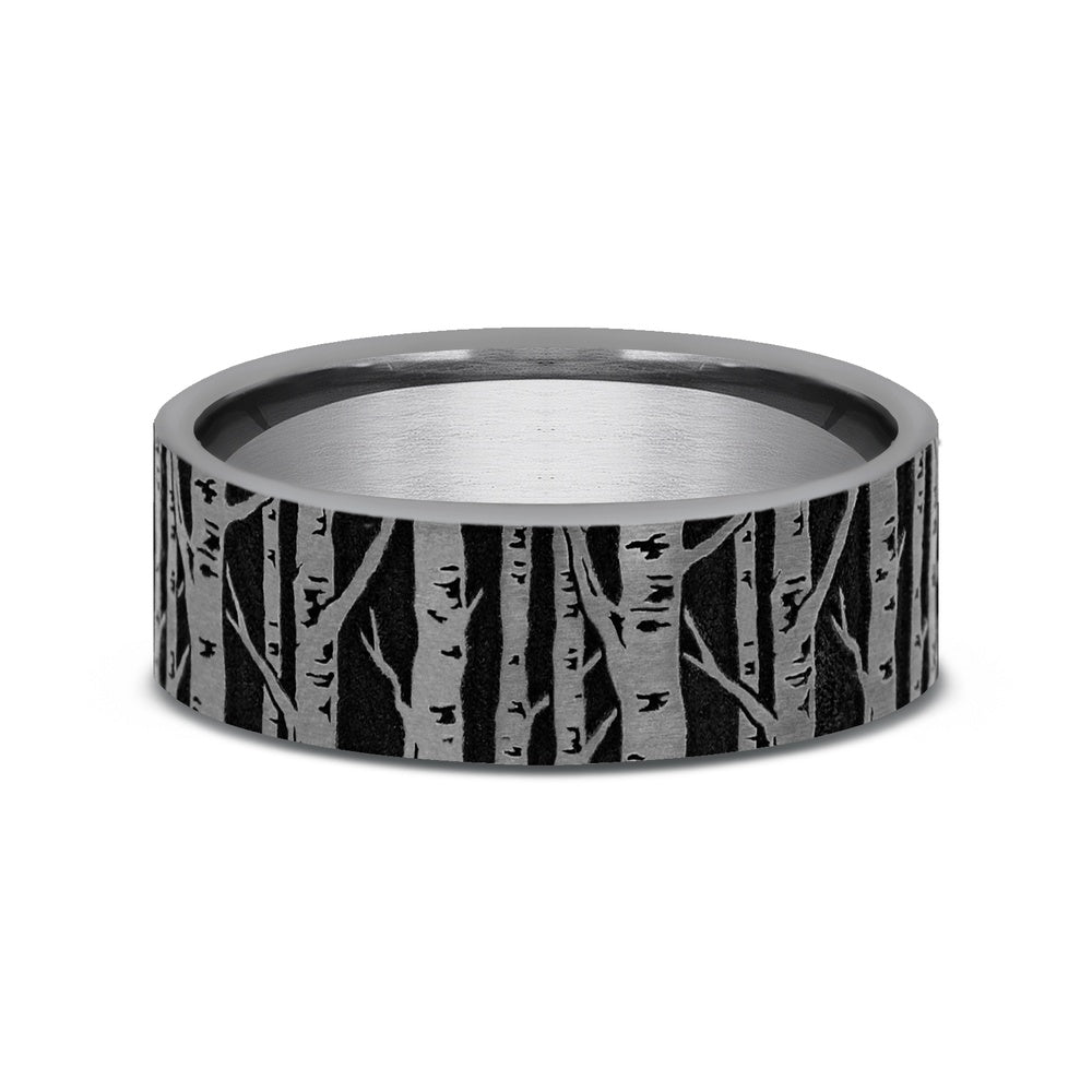 The Birch Men's Wedding Band in Grey Tantalum - 7mm Width by Brook and Branch