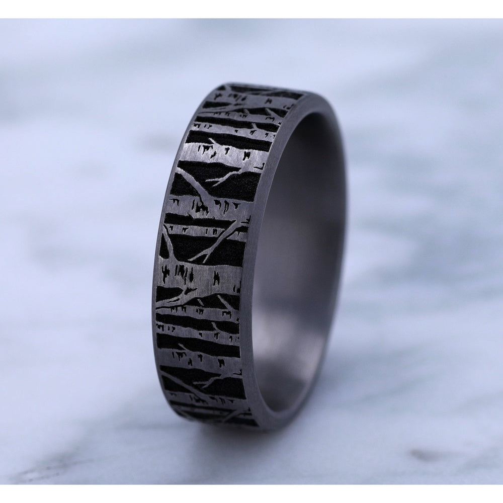 The Birch Men's Wedding Band in Grey Tantalum - 7mm Width by Brook and Branch