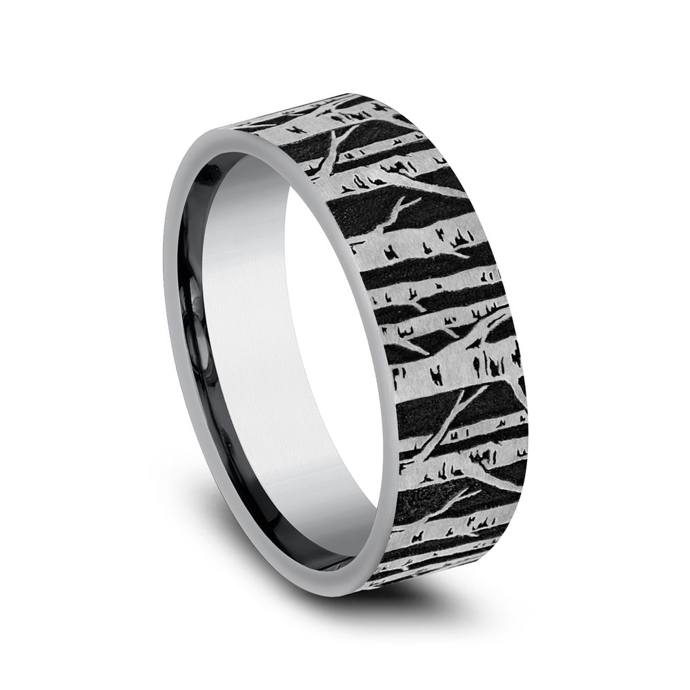 The Birch Men's Wedding Band in Tungsten - 7mm Width by Forge