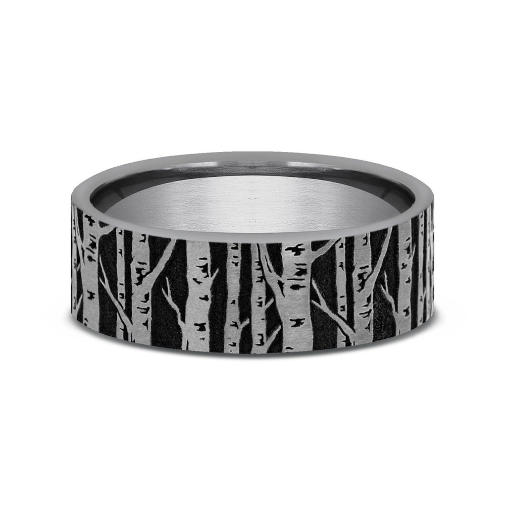 The Birch Men's Wedding Band in Tungsten - 7mm Width by Forge