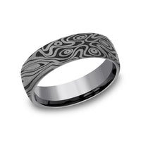 The Birds Eye Men's Wedding Band in Grey Tantalum - 6.5mm Width by Tantalum