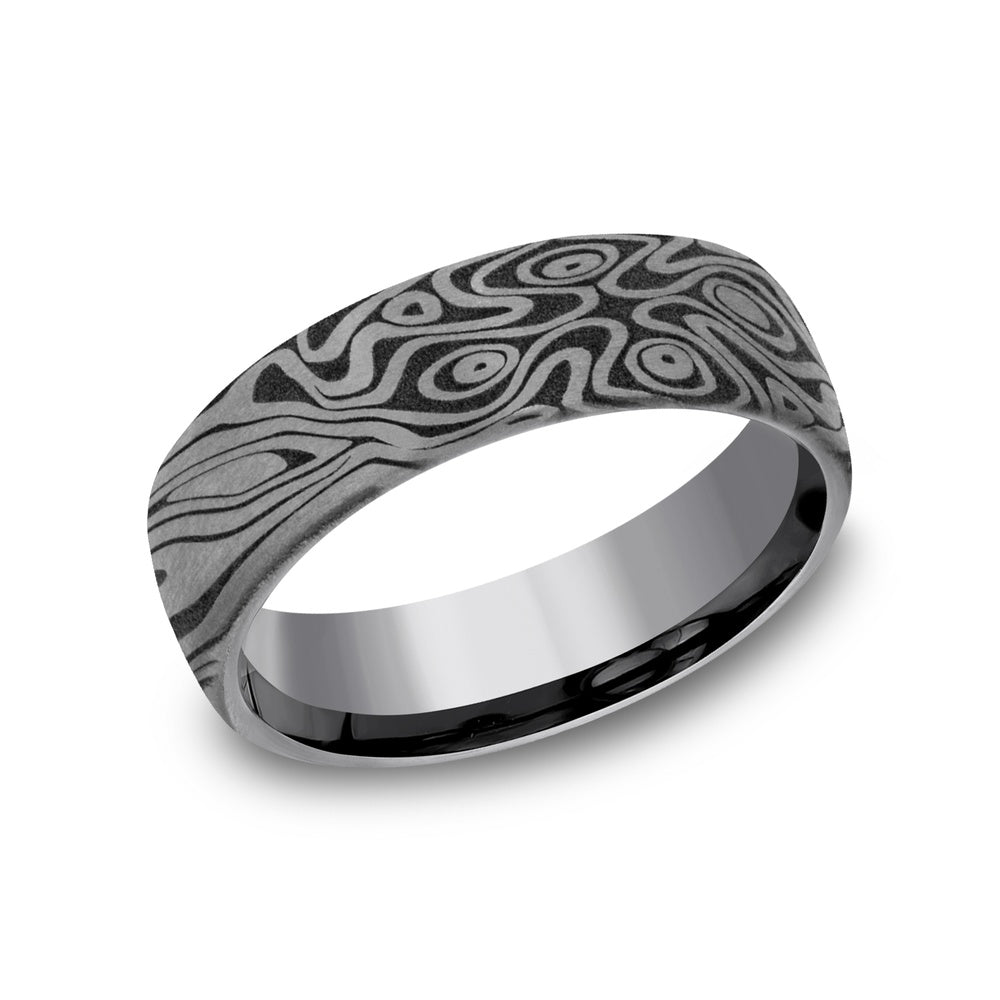 The Birds Eye Men's Wedding Band in Grey Tantalum - 6.5mm Width by Tantalum
