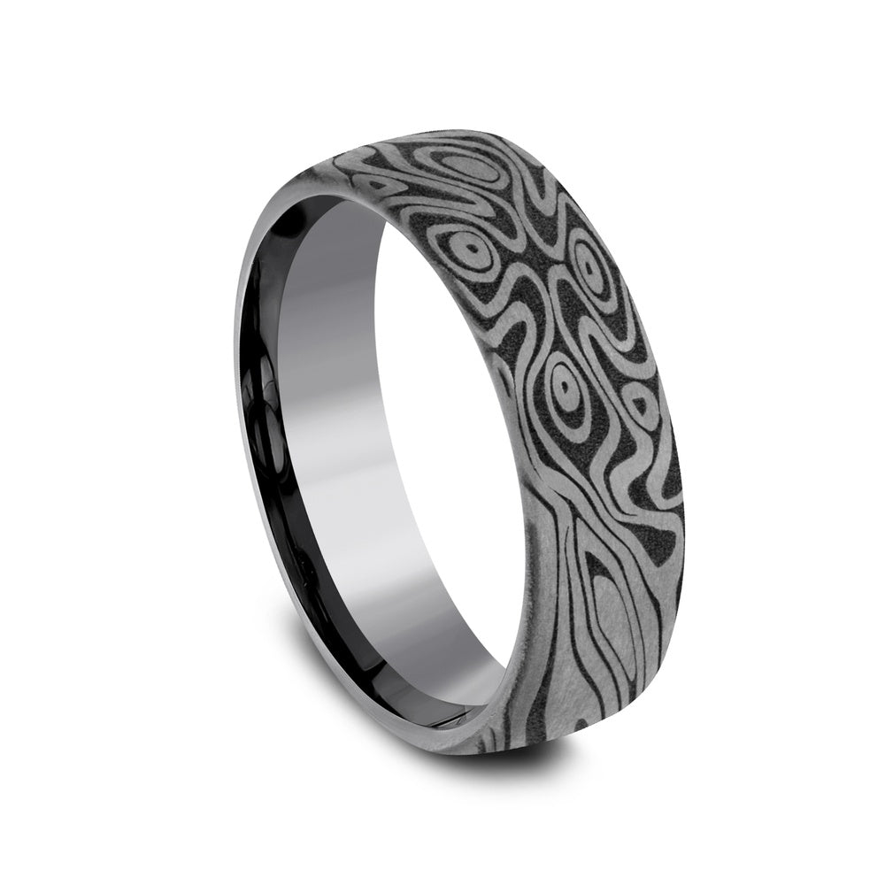 The Birds Eye Men's Wedding Band in Grey Tantalum - 6.5mm Width by Tantalum