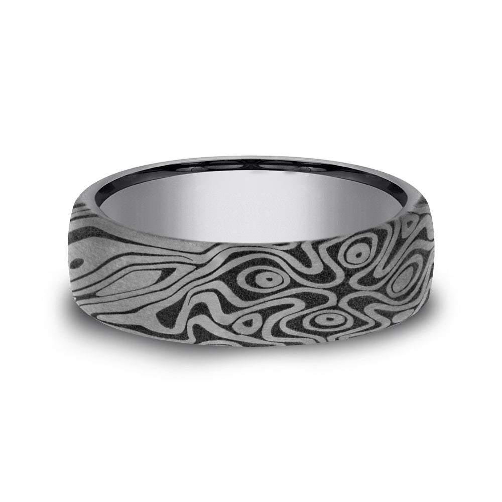 The Birds Eye Men's Wedding Band in Grey Tantalum - 6.5mm Width by Tantalum