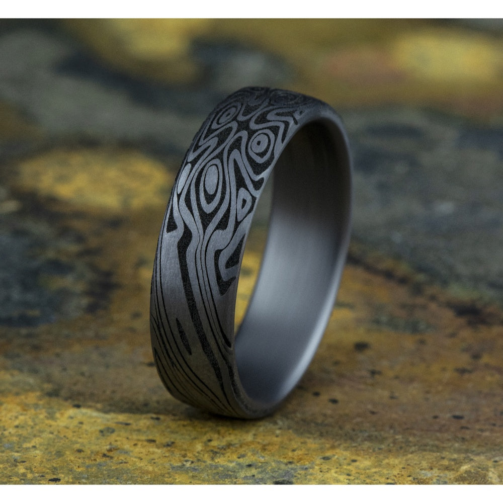 The Birds Eye Men's Wedding Band in Grey Tantalum - 6.5mm Width by Tantalum