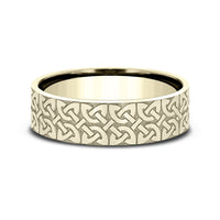 The Blarney Men's Wedding Band in 14K Yellow Gold - 7mm Width by Benchmark