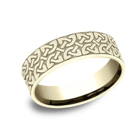 The Blarney Men's Wedding Band in 18K Yellow Gold - 7mm Width by Benchmark