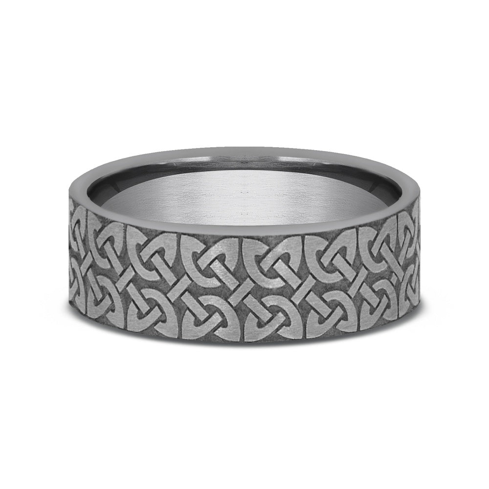 The Blarney Men's Wedding Band in Grey Tantalum - 7mm Width by Tantalum