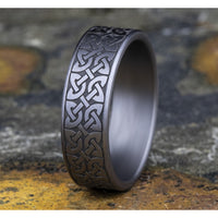The Blarney Men's Wedding Band in Grey Tantalum - 7mm Width by Tantalum