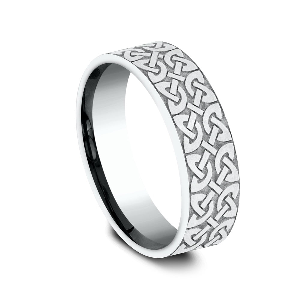 The Blarney Men's Wedding Band in Platinum - 7mm Width by Benchmark