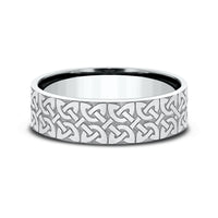 The Blarney Men's Wedding Band in Platinum - 7mm Width by Benchmark
