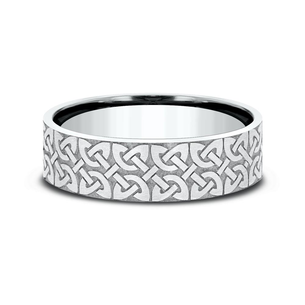The Blarney Men's Wedding Band in Platinum - 7mm Width by Benchmark