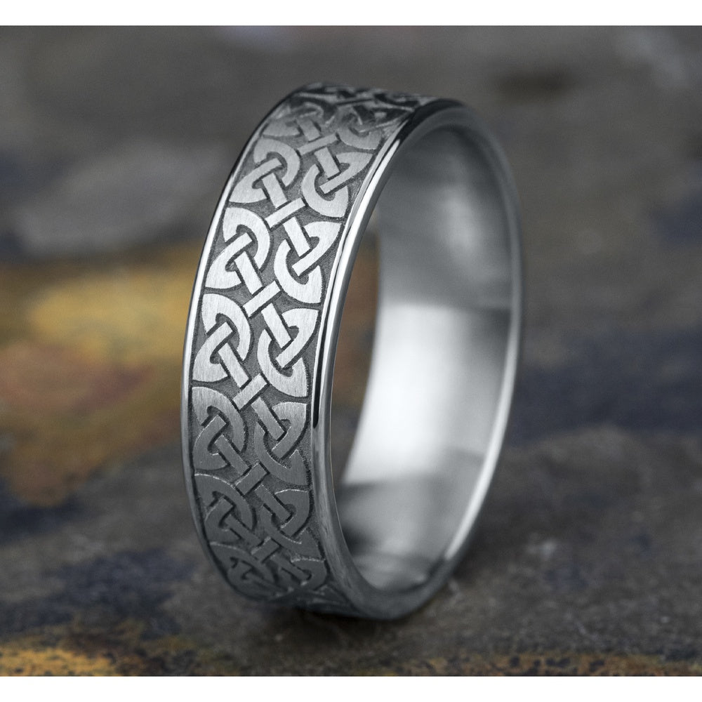The Blarney Men's Wedding Band in Platinum - 7mm Width by Benchmark