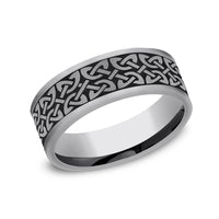 The Blarney Men's Wedding Band in Tungsten - 7mm Width by Forge