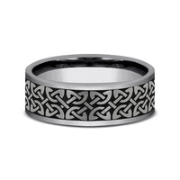 The Blarney Men's Wedding Band in Tungsten - 7mm Width by Forge
