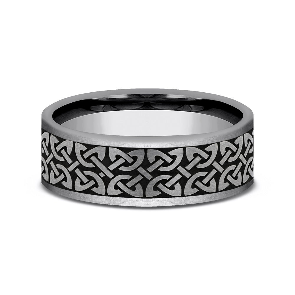 The Blarney Men's Wedding Band in Tungsten - 7mm Width by Forge