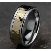The Borland Men's Wedding Band in 14K White and Yellow Gold - 8mm Width by Benchmark