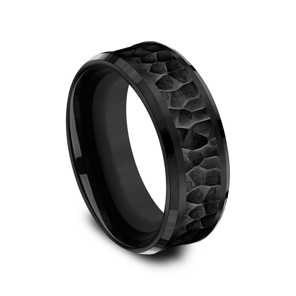 The Borland Men's Wedding Band in Black Titanium - 8mm Width by Forge