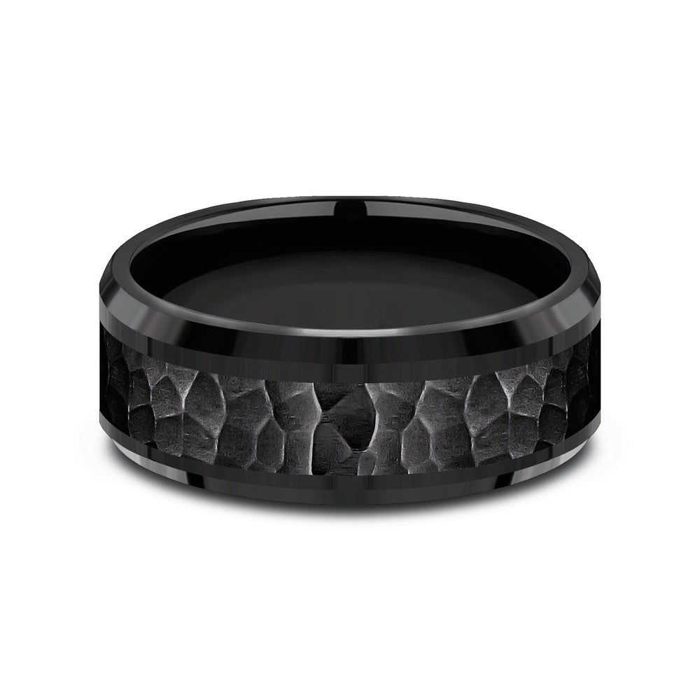 The Borland Men's Wedding Band in Black Titanium - 8mm Width by Forge