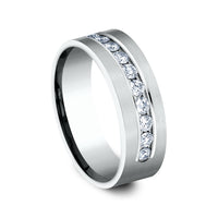 The Boss Men's Wedding Band in 14K White Gold - 8mm Width by Benchmark