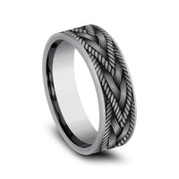 The Braid Men's Wedding Band in Grey Tantalum - 7mm Width by Tantalum