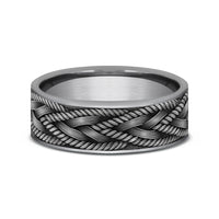 The Braid Men's Wedding Band in Grey Tantalum - 7mm Width by Tantalum