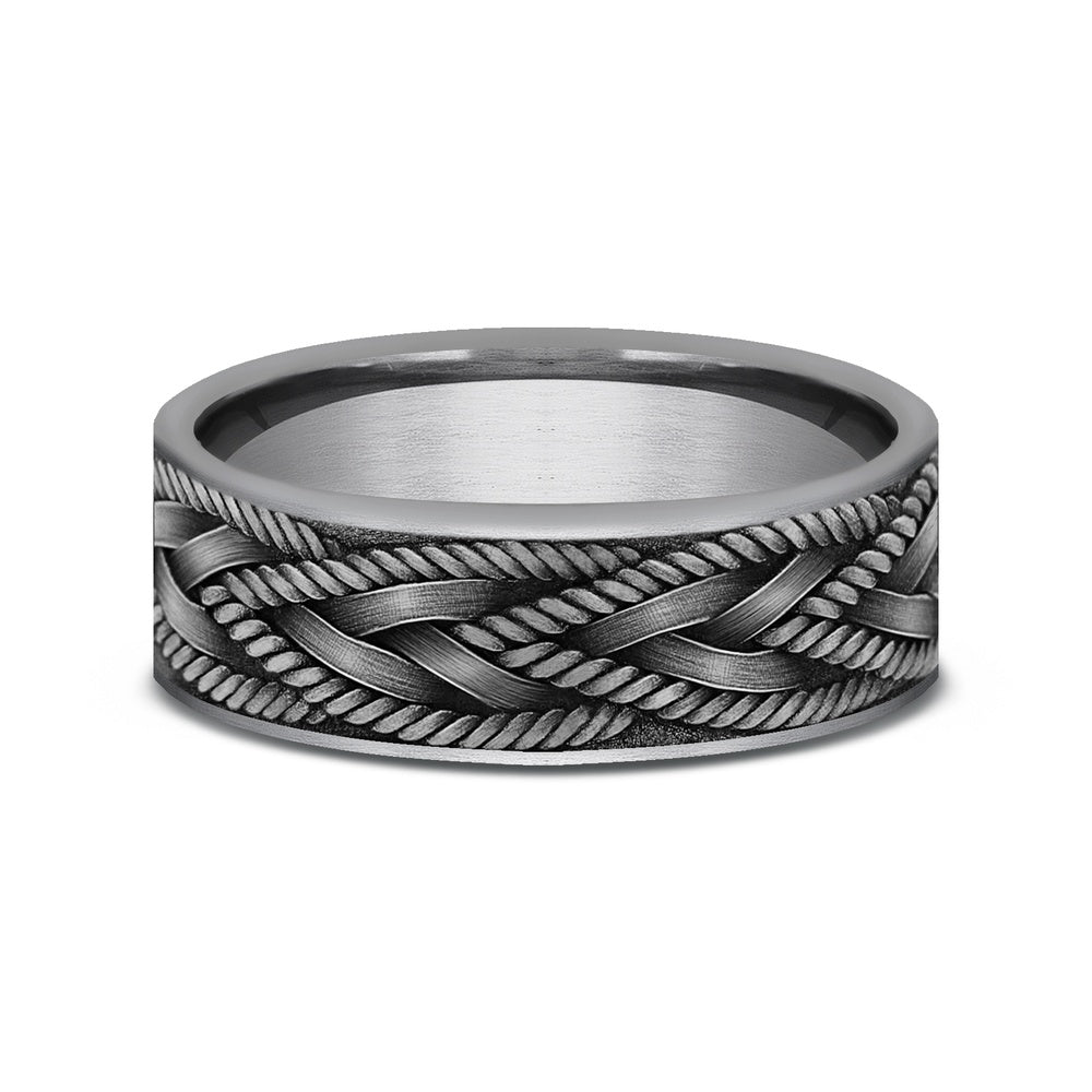 The Braid Men's Wedding Band in Grey Tantalum - 7mm Width by Tantalum