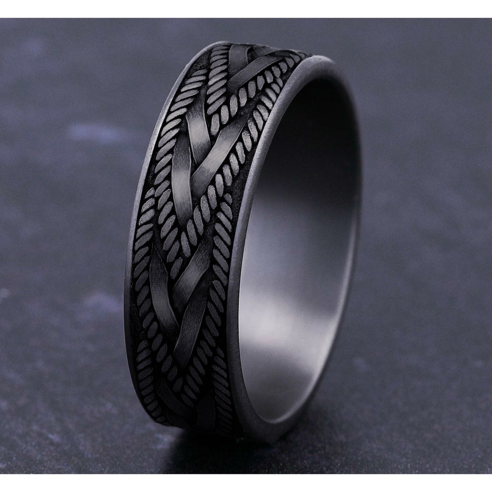 The Braid Men's Wedding Band in Grey Tantalum - 7mm Width by Tantalum