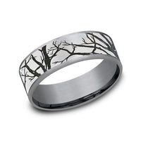 The Branch Men's Wedding Band in Grey Tantalum and Grey/Black Titanium - 7.5mm Width by Brook and Branch