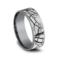 The Branch Men's Wedding Band in Grey Tantalum and Grey/Black Titanium - 7.5mm Width by Brook and Branch