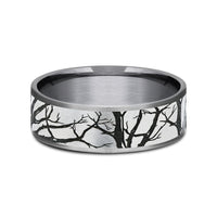 The Branch Men's Wedding Band in Grey Tantalum and Grey/Black Titanium - 7.5mm Width by Brook and Branch