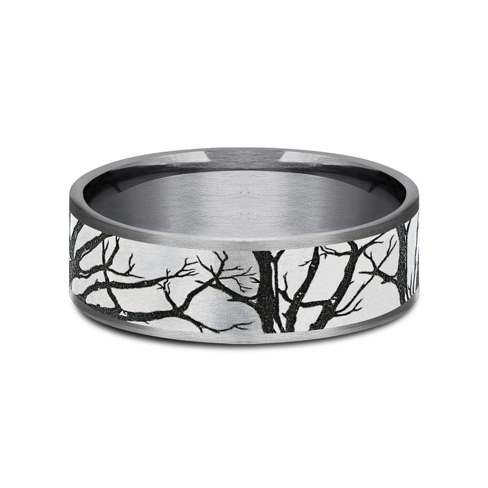 The Branch Men's Wedding Band in Grey Tantalum and Grey/Black Titanium - 7.5mm Width by Brook and Branch