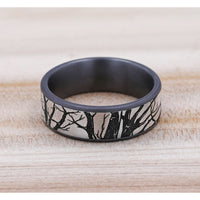 The Branch Men's Wedding Band in Grey Tantalum and Grey/Black Titanium - 7.5mm Width by Brook and Branch