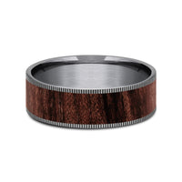 The Briarwood Men's Wedding Band in Grey Tantalum and Wood - 7.5mm Width by Tantalum