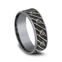 The Broadhead Men's Wedding Band in Grey Tantalum and Grey/Black Titanium - 7.5mm Width by Brook and Branch