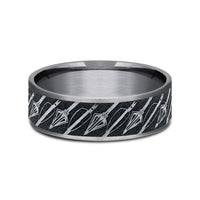 The Broadhead Men's Wedding Band in Grey Tantalum and Grey/Black Titanium - 7.5mm Width by Brook and Branch