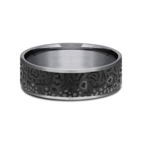 The Brook Trout Men's Wedding Band in Grey Tantalum and Grey/Black Titanium - 7.5mm Width by Brook and Branch
